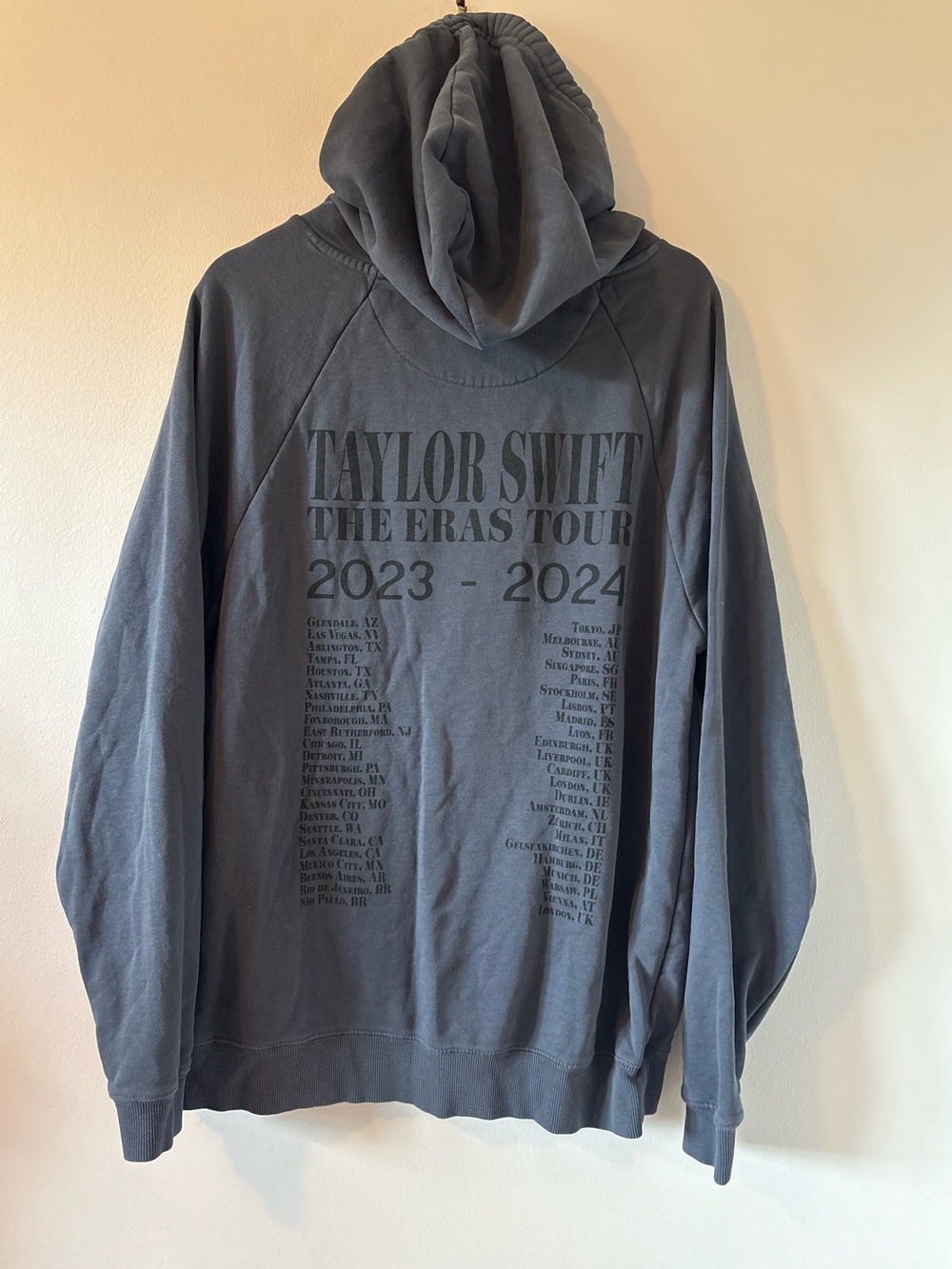 Taylor Swift The Eras International Tour Washed Blue Hoodie Size S